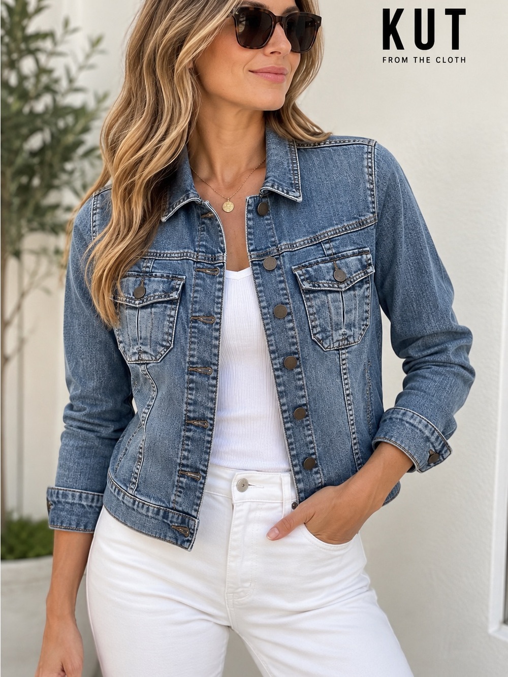 Kut from the Kloth Classic Women's Blue Denim Jacket, M